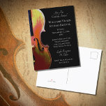 Violin Music Recital Black White Invitation at Zazzle