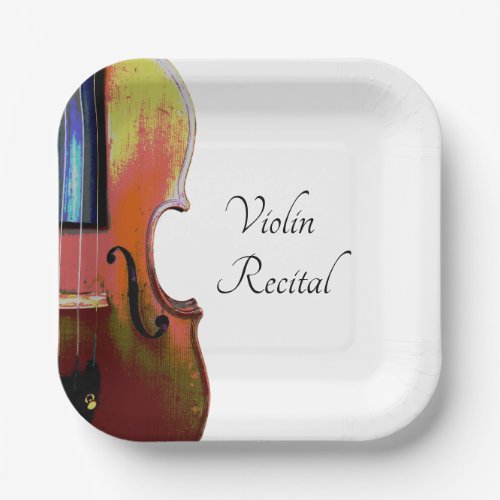 Violin Music Recital Elegant  Paper Plates