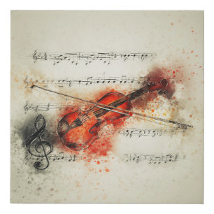 Violin Music Sheet Faux Canvas Print