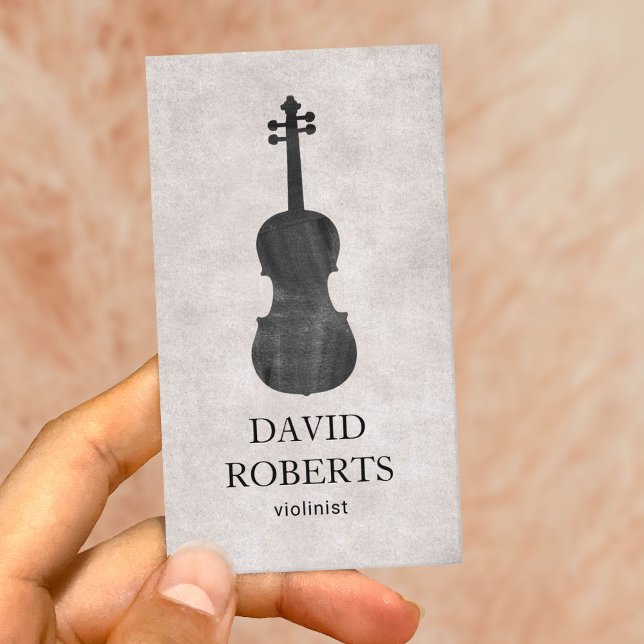 Violin Music Teacher Violinist Vintage Musical Business Card (Creator Uploaded)