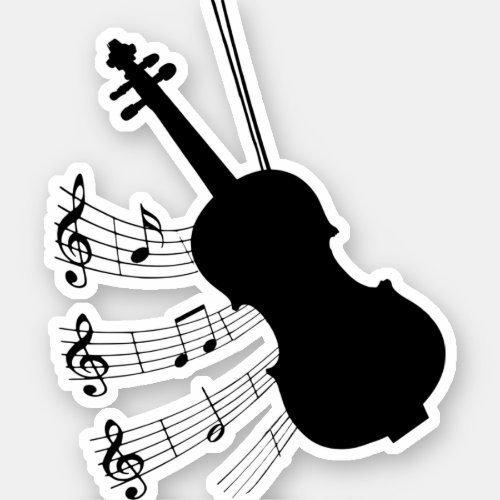 Violin music theme design sticker