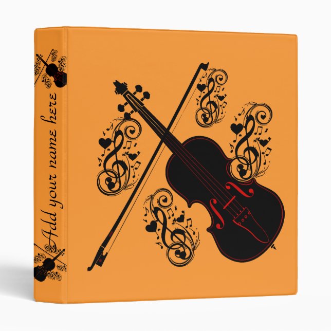 Violin,Music to my soul_ 3 Ring Binder (Front/Spine)
