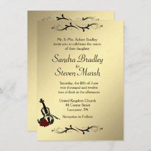 Violin Music Wedding Invitation  4.5" x 6.25"