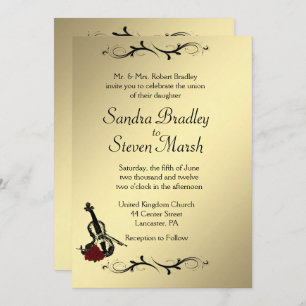 Violin Music Wedding Invitation 5" x 7"