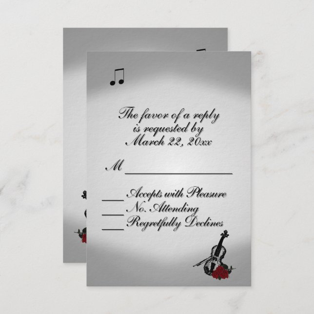 Violin Music Wedding RSVP (Front/Back)