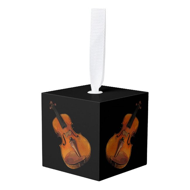 Violin Musical Instrument Cube Ornament