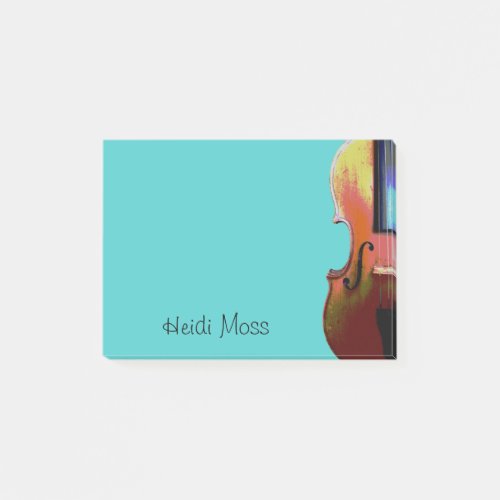 Violin Musical Instrument Teal Green Post_it Notes