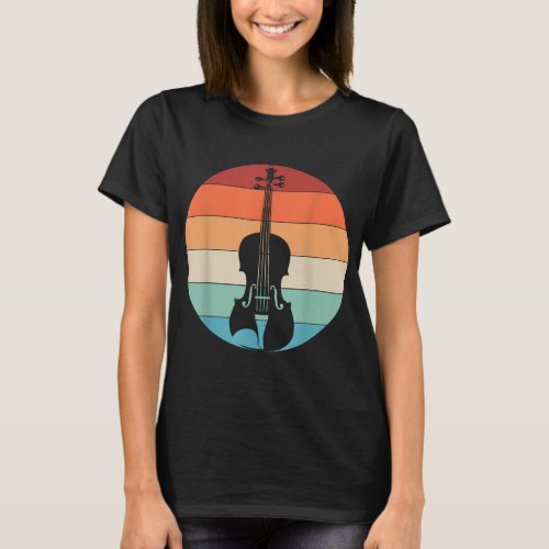 Violin Musical Music Violinist Retro T_Shirt