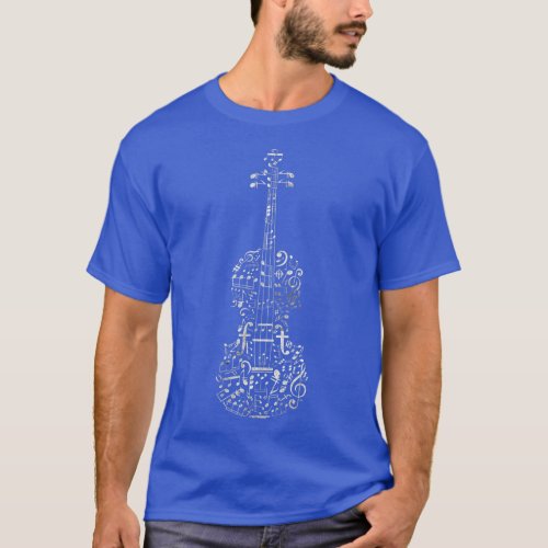 Violin Musical Notes Cool Musicians Classical Musi T_Shirt