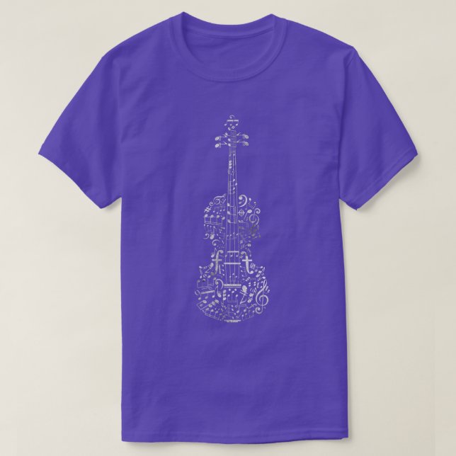 Violin Musical Notes Cool Musicians Classical Musi T-Shirt (Design Front)