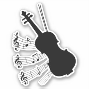 Violin, musical theme design sticker