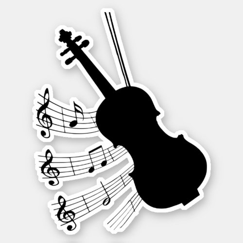 Violin musical theme design sticker