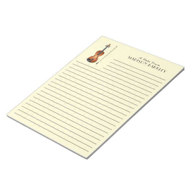 Violin Musician Teacher String Orchestra Notepad (Angled)