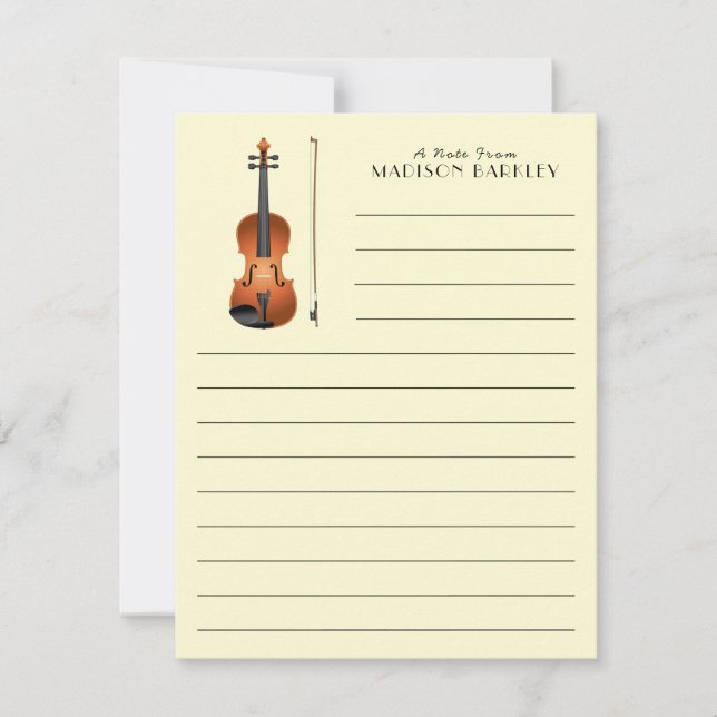 Violin Musician Teacher String Orchestra Thank You Card (Front)