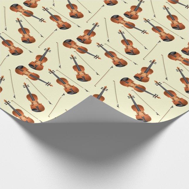 Violin Musician Teacher String Orchestra Wrapping Paper (Corner)