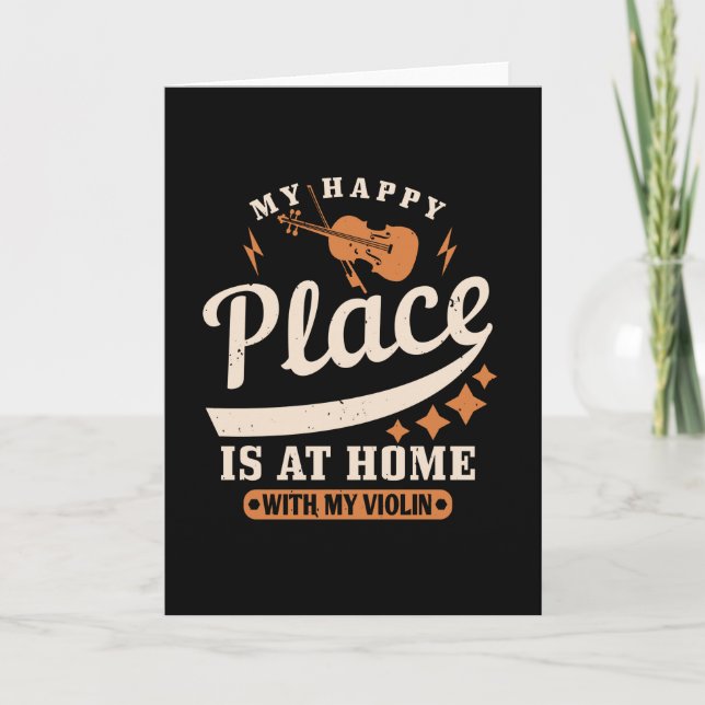 Violin - My Happy Place Is At Home Card (Front)