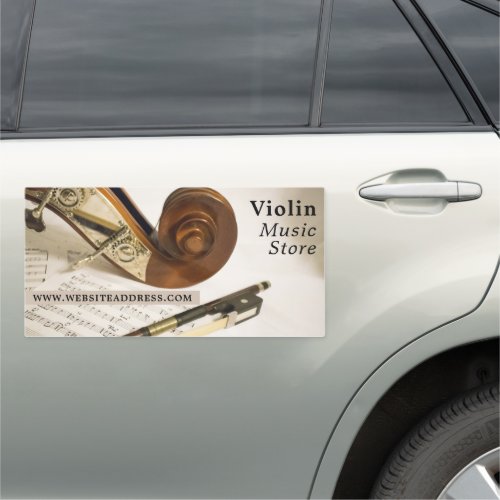 Violin Note Sheet Musical Instrument Store Car Magnet
