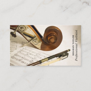 Violin Note Sheet, Professional Violinist Business Card