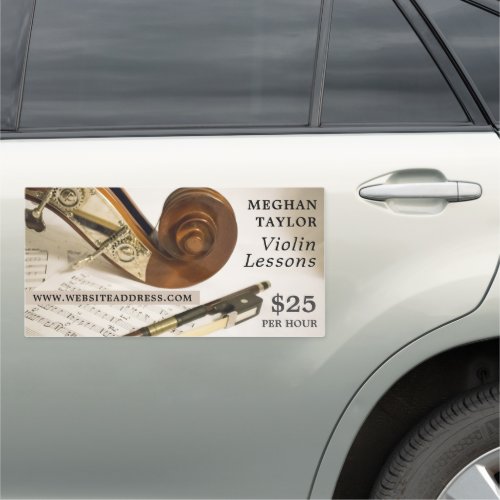 Violin Note Sheet Professional Violinist Car Magnet