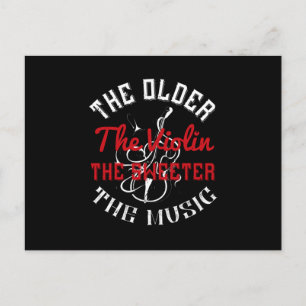 Violin -Older Violin Play Sweeter Music Postcard