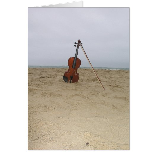 Violin on beach cards (Front)