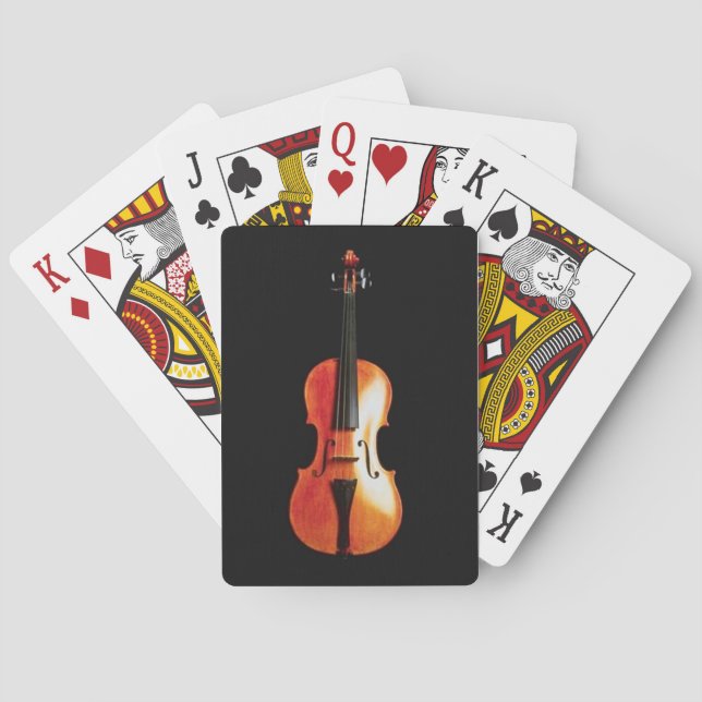 Violin on Charcoal Background Poker Cards (Back)