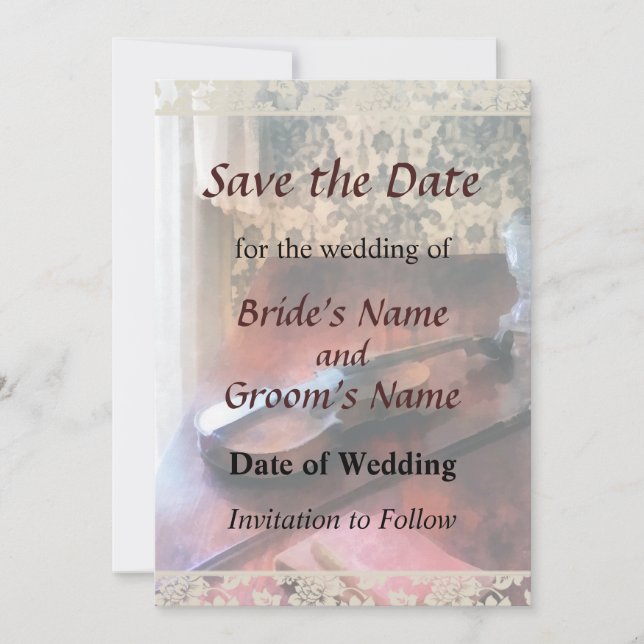 Violin on Credenza Save The Date (Front)