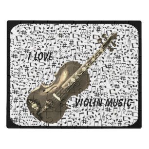 VIOLIN ON  MUSIC NOTES JIGSAW PUZZLE