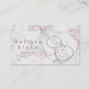 violin on pink marble business card
