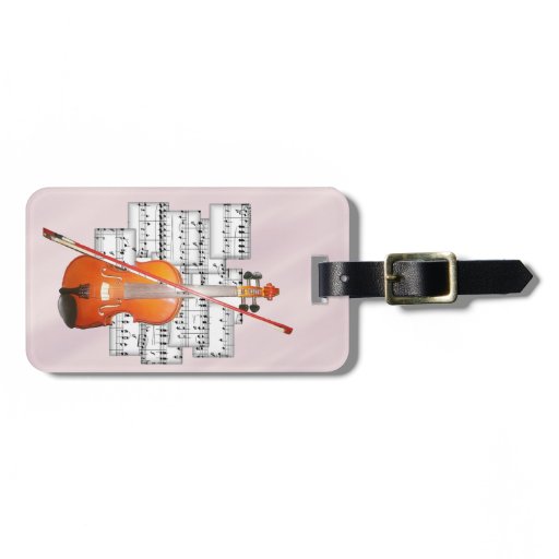 Violin on Sheet Music Luggage Tag