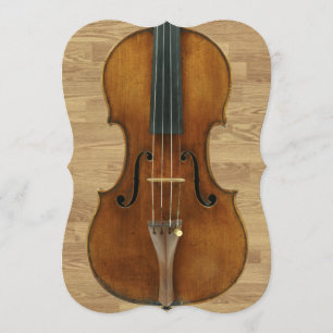 Violin on Wood Panels Recital Invitation