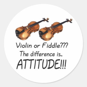 Violin or Fiddle??? Classic Round Sticker