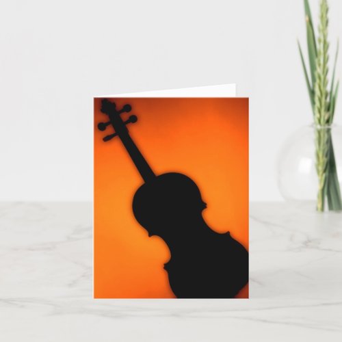 Violin or Viola Gold Background Greeting or Note C Card