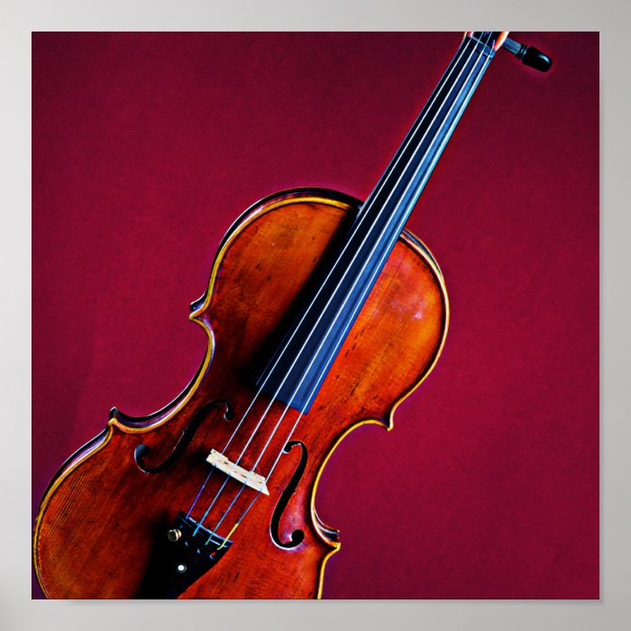 Violin or Viola Poster Wine Background