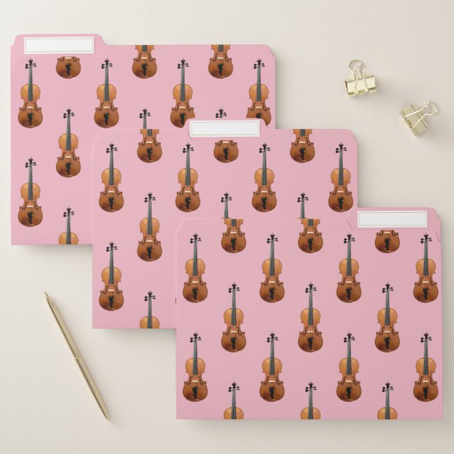 Violin Orchestra Pink File Folder (Set)
