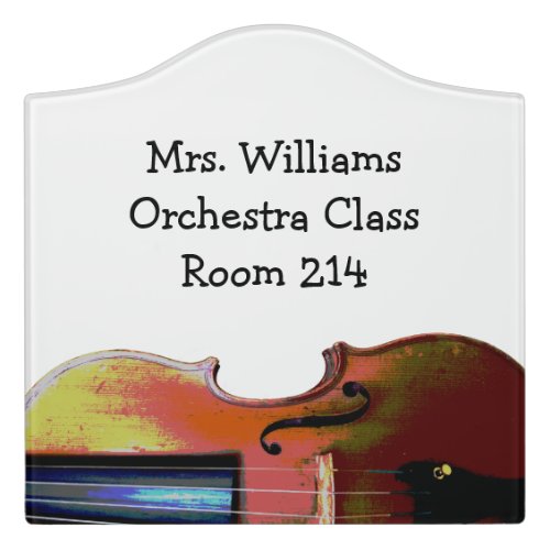 Violin Orchestra Teacher Music Classroom Door Sign