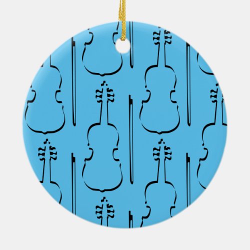 Violin Outline Ceramic Ornament