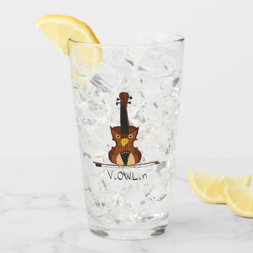 Violin Owl Cute Music Kids Teacher Glass