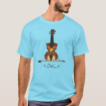 Violin Owl Funny Cute Kids Music T-shirt at Zazzle