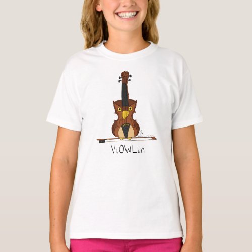 Violin Owl Music Teacher Cute Kids T_Shirt