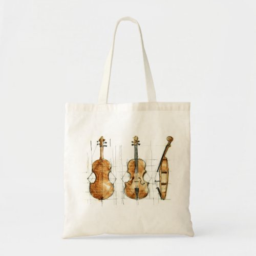 Violin Painting Tote Bag