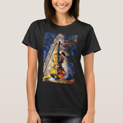 Violin Painting Violinist Music Orchestra String P T_Shirt