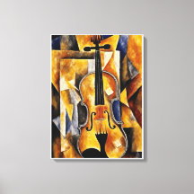 Violin Painting with Geometric Art