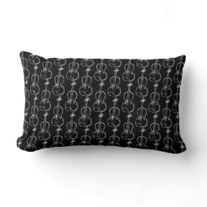 Violin Pattern - Black and White   Lumbar Pillow