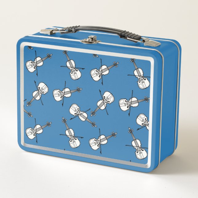 Violin Pattern Metal Lunch Box (Front)