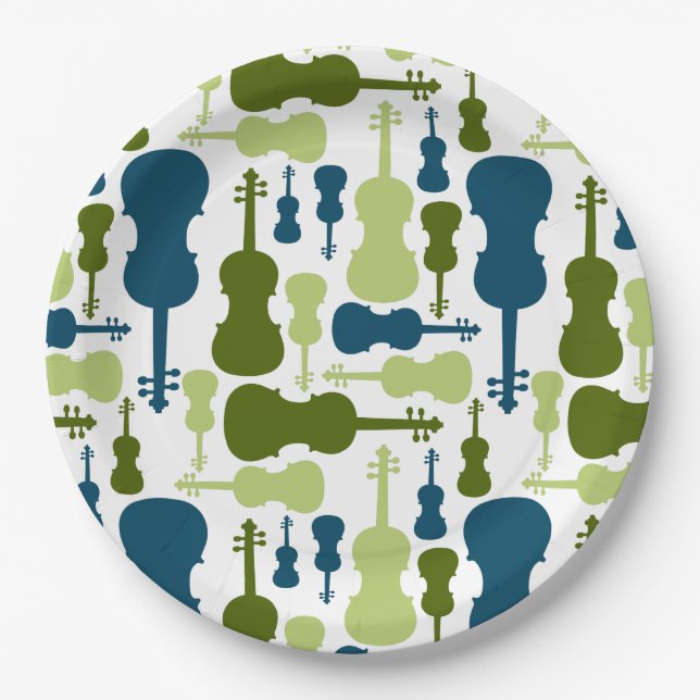 Violin Pattern Paper Plates (Front)