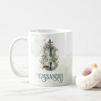 Violin Personalized Elegant Watercolor
