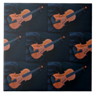Violin Photo Closeup Ceramic Tile