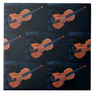 Violin Photo Closeup Ceramic Tile