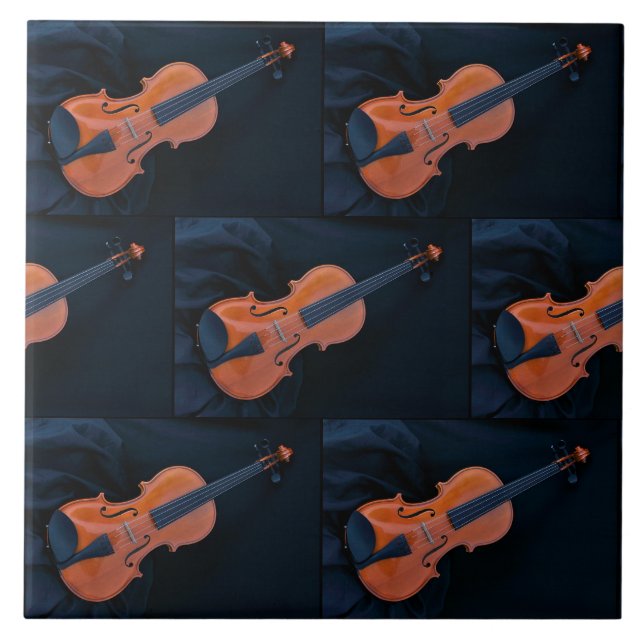 Violin Photo Closeup Ceramic Tile (Front)